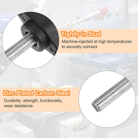 Rock Solid 8 Pack M6 Metric Tee Wing Thumb Screws With Black Plastic Handles Matching Nuts And Washers showing tightly-in stud and zinc plated carbon steel.