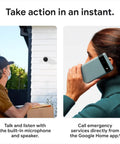 Person using Nest Cam Outdoor Or Indoor Battery 2nd Generation 2 Pack with Extra Replacement Cable 1080p HDR Video Smart Alerts for monitoring.