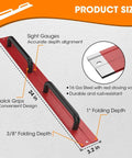Heavy Duty 24 Inch 16 Gauge Steel Sheet Metal Folding Tool With Grips For Uniform Folds Built For HVAC Ductwork Red Finish Diagram