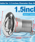 1-1/2 Inch Boat Gas Deck Fill Filler With Keyless Cap, Stainless Steel Marine Deck Filler For Boats And Yachts product dimensions