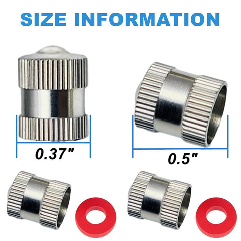 Heavy Duty Brass Tire Valve Caps 25 Pack With O Ring Seal Dust Proof And Leak Proof Air Protection Chrome Silver, size info