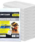 Clear Plastic Drop Cloths 10 Pack 9x12 Ft Tarp For Painting Protect Furniture Floors Sofas And Surfaces Mess Free Disposable Sheet