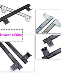 One Pair 14 Inch Heavy Duty Steel Drawer Slides Silent Ball Bearings 40kg Load Capacity Cabinet Furniture Workshop Smooth Glide Robust Construction Easy Install No Jank Vibe For Home Renovation Projects Reliable Long Term Storage Solutions black steel drawer slides