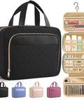 On The Go Hanging Travel Toiletry Bag For Women And Men Black Medium With 4 Zippered Internal Compartments