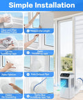 Installation steps for All In One Window Vent Kit For Portable AC And Dryer With Waterproof Seal Zero Gap Lock Fits 5 To 6 Inch
