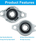 Two Moicstiy KFL001 flanged pillow block bearings, 12 mm bore, zinc alloy, self-aligning