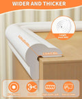 Heavy Duty Baby Corner Guards And Edge Protectors With No Fuss Peel And Stick Prep For Tot Approved Spaces Plus Extra Thick Rubber Foam Air Cushion Side Bumpers For Running Kids, white rubber edge protector on wood furniture