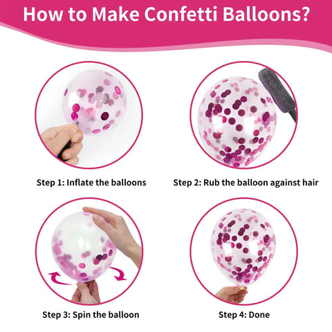 Hot Pink Balloon Set For Girls Birthday Parties And Baby Showers 65 Pieces Includes 12 Inch Hot Pink Balloons tutorial steps