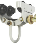 Quick Install Trolley With Lift Eye For Beefy 2,200-Lb Capacity, Adjustable Flange Width, Manual Screw Lock, White and Black