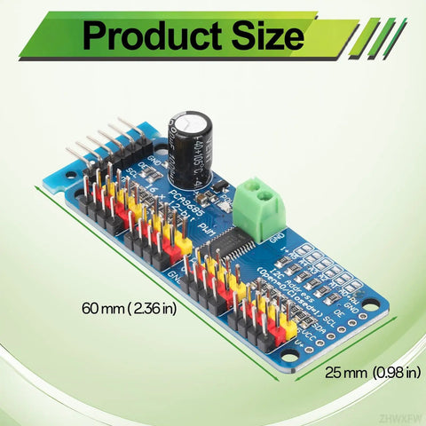 16 Channel PCA9685 PWM Servo Driver Board I2C Module For Arduino And Raspberry Pi No Fuss Two Wire Setup dimensions