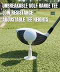 Golf club hitting ball on Adjustable Golf Tees 4 Pack From 2 To 3.5 Inch Height Durable Rubber Driving Range Tees For Practice Mats