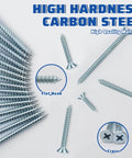 140 Piece Size 6 By 2 Inch Wood Screws Set Carbon Steel High Hardness Phillips Flat Head Rust Resistant Galvanized Finish displayed