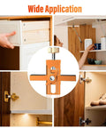 2-In-1 Cabinet Door Mounting Jig With Adjustable Positioner and aluminum alloy leveling tool in use on cabinet doors, showcasing wide application.