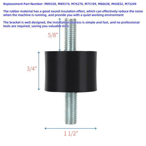 Heavy Duty Rubber Vibration Mounts To Keep Your John Deere Smooth As Butter Replace M76270 M89320 Set Of 4, 1.5-inch rubber isolator.