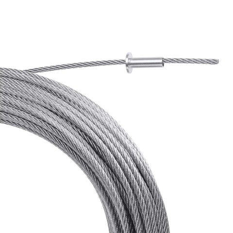 Top Shelf T316 Marine Grade Stainless Steel Protector Sleeves 40 Pack Fits 1/8 5/32 Or 3/16 Cable Railing close-up of stainless steel cable end