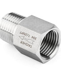 TAISHER stainless steel 1/2 in NPT male x 1/2 in NPT female check valve, hex body, side view
