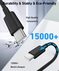 CarPlay USB A To USB C Cable For iPhone 17 Series 17 Pro 17 Pro Max 16 15 Pro Plus iPad And Android Devices 3FT 2 Pack showing durability