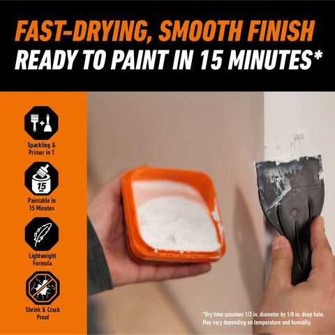 Heavy Duty Wall Repair Kit With Spackling And Primer 8 Oz Tub For Patching Small And Large Holes In Walls And Ceilings application