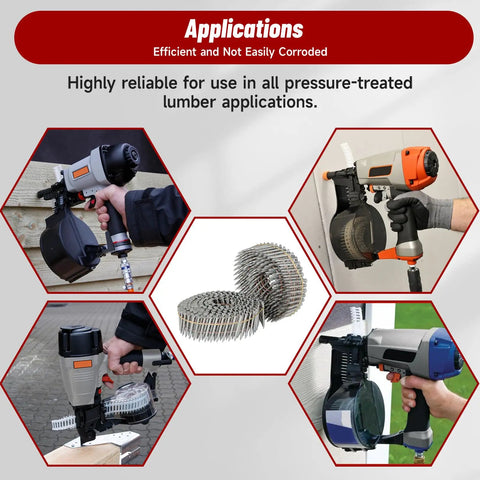 3600 Count Siding Nails One And A Quarter Inch Ring Shank 0.092 Inch Diameter 15 Degree Hot Dipped Galvanized Collated Wire for CN55 CN45 Nail Guns Durable Exterior Fasteners; applications with nail guns