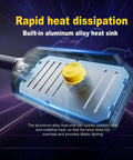 Close-up of 20-Inch LED Gooseneck Work Light with aluminum alloy heat sink for rapid heat dissipation, built for steady use.