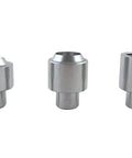 Close-up of 8 Piece Live Revolving Center MT2 Taper For Woodturning And Wood Lathes With Double Bearing, 3 metal components visible