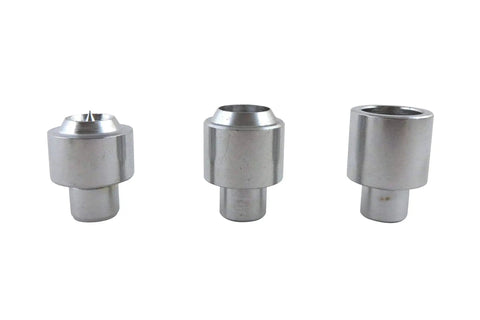 Close-up of 8 Piece Live Revolving Center MT2 Taper For Woodturning And Wood Lathes With Double Bearing, 3 metal components visible
