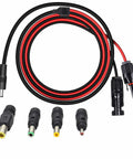 Solar Panel Adapter Cable MC4 To DC With Multi Connector Tips For Easy Hookups 5.5x2.1mm 3.5x1.35mm 5.5x2.5mm 6.3x3mm 8mm 5 Ft 16 AWG