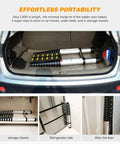 12.5-Foot Telescoping Aluminum Ladder in car trunk, compact size for easy storage, EN131 Certified, extendable with spring locking