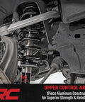 Forged Upper Control Arms For 2009 2020 Ford F150 4WD With Beefed Up POM Ball Joints And Fully Greasable Bushings, Heavy Duty Aluminum Construction, No Welding Weak Spots, Corrects Ball Joint Angle For Lifted Applications, Model 51036 installed view