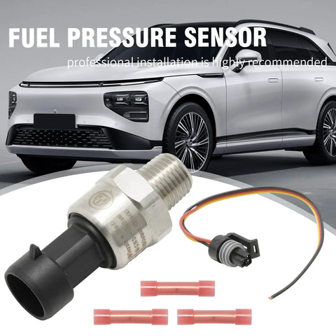 Oil Pressure Sensor Transducer With Harness Kit 0 To 150 Psi Range 1 Quarter Inch NPT Thread Stainless Steel Replacement