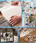 Top Shelf Set Of Eight Square Router Templates For Woodworking Projects Tough Clear Acrylic Tracing Jigs From Two Point Nine To Eight Inches in use, showcasing various crafting techniques.