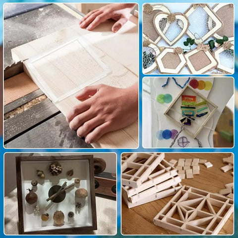 Top Shelf Set Of Eight Square Router Templates For Woodworking Projects Tough Clear Acrylic Tracing Jigs From Two Point Nine To Eight Inches in use, showcasing various crafting techniques.