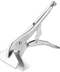AMGSH 10-inch locking sheet metal clamp with duckbill jaws; silver adjustable welding pliers.
