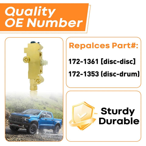 Brass Brake Proportioning Valve For Front Disc Rear Drum Setup Fits Classic Chevy Buick Trucks With Dual Reservoir Tanks, detailed view.