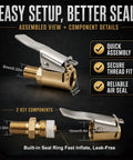 Locking Air Chucks For Tires With Quick Connect And 8mm Clip-On Adapter assembly details