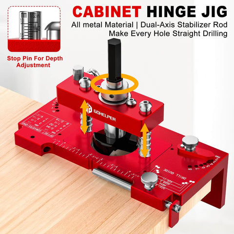 Metal Concealed Hinge Jig With Built In Screw Hole Guide For Precise 35mm Cabinet Door Hinge Drilling And Wider Offset From 2 To 8mm