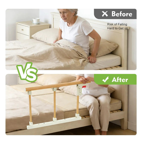 Foldable Bed Assist Rail For Seniors With Adjustable Height No Tool Setup Non Slip Grab Bar For Elderly Adults Keeps Beds Safe