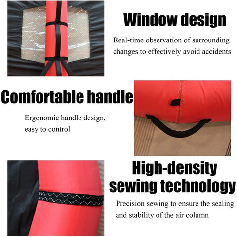 Inflatable Wing Surfing Kite For Beginner, 4m2 Wind Wing Foil Kitesurfing Gear showing window, handle, and sewing details.