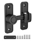 Heavy-Duty Zinc Alloy Barn Door Lock With 90/180 Degree Flip Privacy Latch, Extra Thick Construction For Bathroom, Bedroom, Shed, Cabinets, Garden Gate And Pet House, Rust-Resistant Coating, Includes Screws And Spacer, Black Finish