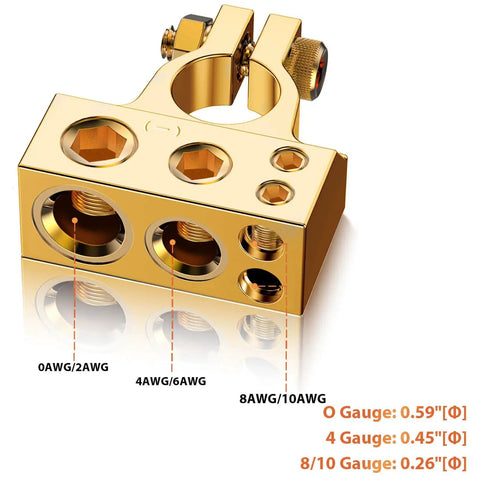 Beefed-Up Heavy Duty Battery Terminal Connectors For Car Marine Truck And Motorcycle With 0 4 8 10 Gauge AWG Options