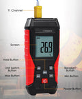 K Type Thermometer With Two Thermocouple Probes, Wide Range From -328F To 2501F, Backlit LCD Display, HVAC Temperature Meter