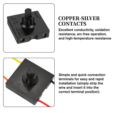 DIY Ready 4 Position Rotary Switch With Knob Replacement For Fans And Small Appliances, 125V To 250V, 3 Speed Settings Plus Off, Durable Universal Speed Selector Switch Pack Of 2, black copper-silver contacts, wired terminals