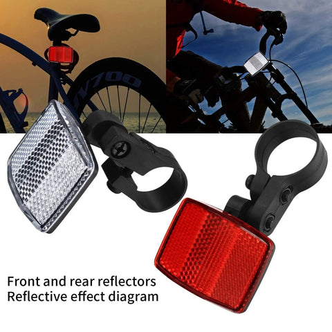 8 Pack Bike Front And Rear Reflectors Kit for Bicycle Wheel Spoke Reflectors Set in Red and White Color on handlebars and seatpost