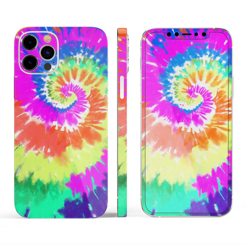 Full Body Skin Wrap Kit For iPhone 11 Spiral Tie Dye V1 Dope Bubble Free Application With Air Release Adhesive