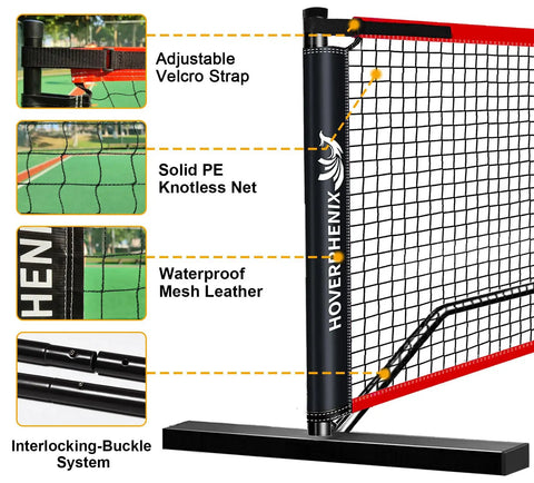 Portable 22ft Regulation Pickleball Net Set With 4 Outdoor Balls And Carry Bag, Weather Resistant Steel Frame, net details