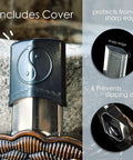 Close-up of 36 Inch Tai Chi Training Sword With Retractable Design, showing protective cover and sheath details.