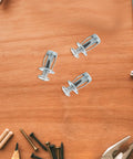 25 Set Galvanized Carbon Steel Expansion Nut Kit for Hollow Walls Easy Install Petal Nuts and Threaded Inserts Super Reliable Furniture Screws No Wobble Fit Durable Silver Finish, silver wall anchors
