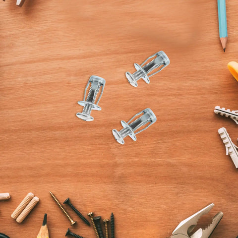 25 Set Galvanized Carbon Steel Expansion Nut Kit for Hollow Walls Easy Install Petal Nuts and Threaded Inserts Super Reliable Furniture Screws No Wobble Fit Durable Silver Finish, silver wall anchors