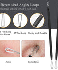 Different sized angled loops of 6 Piece Pimple Popper Tool Kit Blackhead Remover Comedone Extractor Set With Metal Case