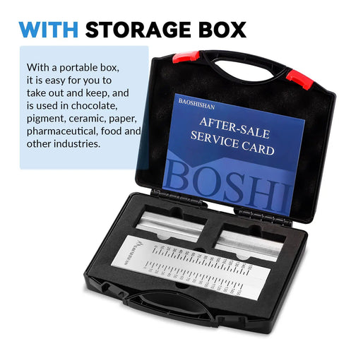 Pro Grade Grindometer Fineness Gauge 0 To 150 Micron Stainless Steel With Single Groove, 2 Scrapers And Storage Case